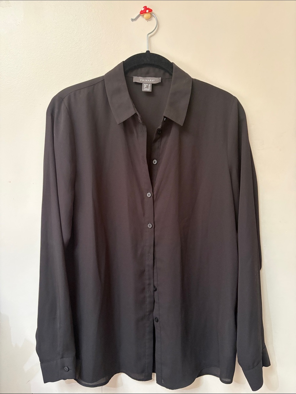 Sheer Black Button Down